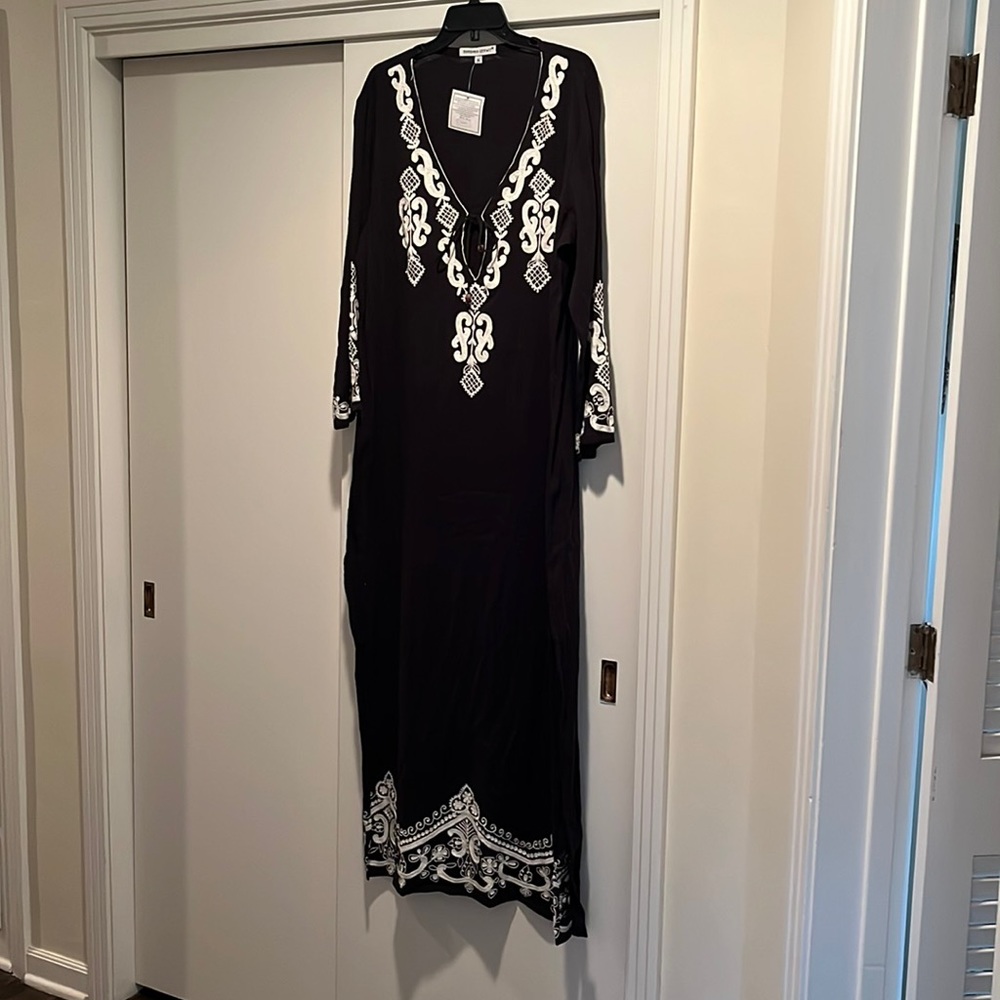 Barbara Gerwit gauze caftan- pool coverup or lounge dress.  100% cotton.